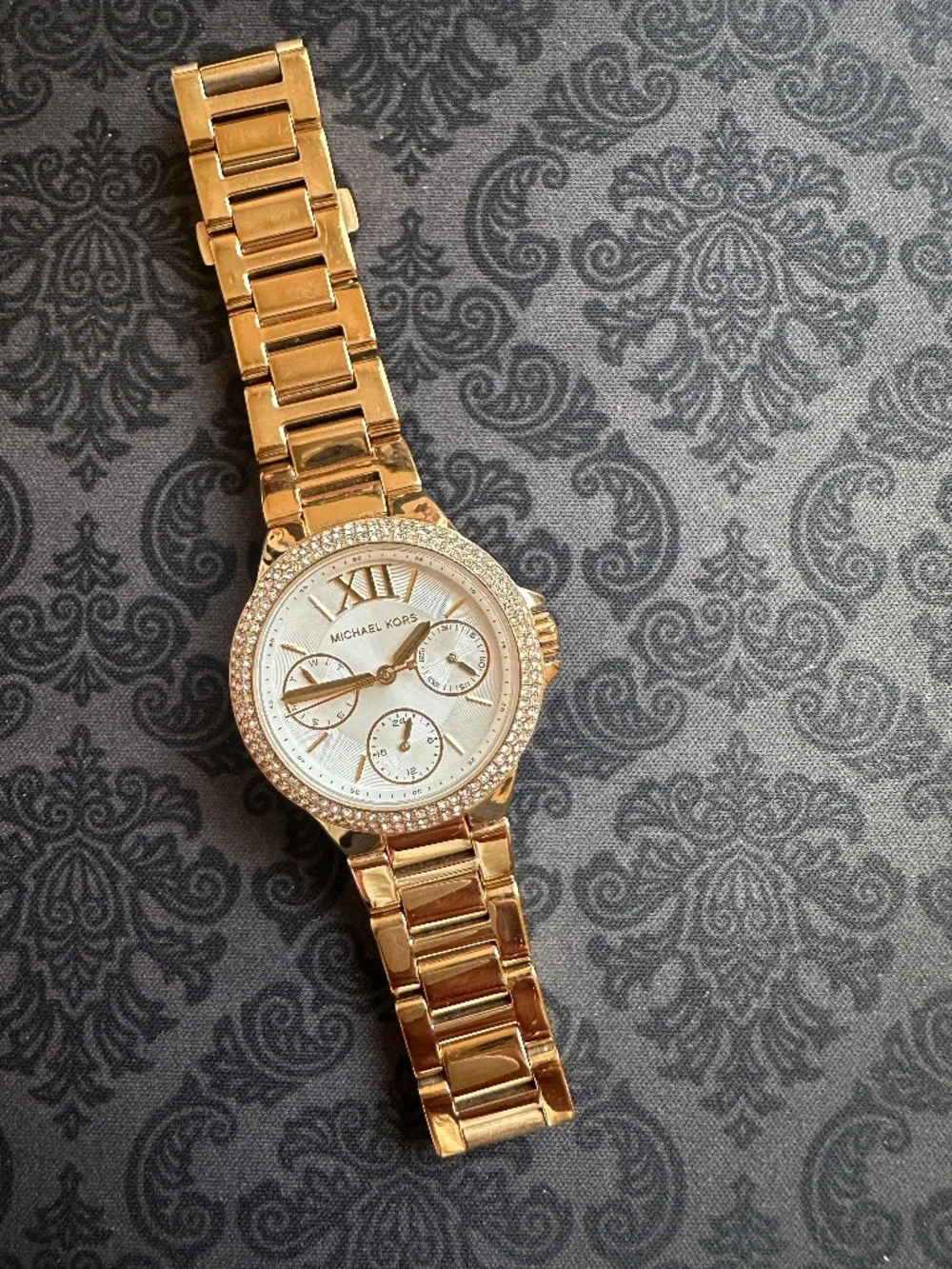 Michael Kors Mini Camille MK6844 Gold Crystal Pavé Watch 33mm